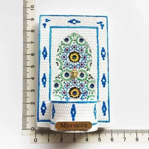 Morocco Magnetic Refrigerator Stickers Morocco Style Wall Basin Travel In Africa Painted Basin Decorative Arts and Crafts gifts - Grand Goldman