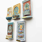 Morocco Magnetic Refrigerator Stickers Morocco Style Wall Basin Travel In Africa Painted Basin Decorative Arts and Crafts gifts - Grand Goldman