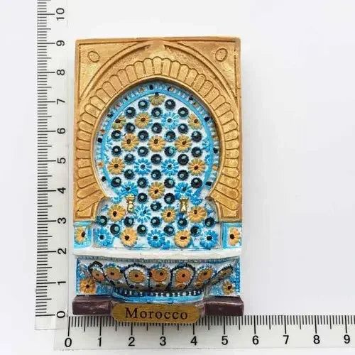 Morocco Magnetic Refrigerator Stickers Morocco Style Wall Basin Travel In Africa Painted Basin Decorative Arts and Crafts gifts - Grand Goldman
