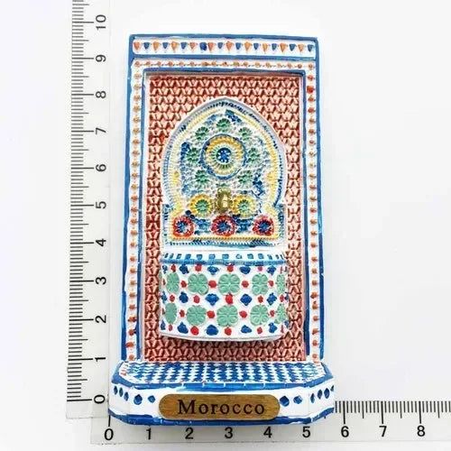 Morocco Magnetic Refrigerator Stickers Morocco Style Wall Basin Travel In Africa Painted Basin Decorative Arts and Crafts gifts - Grand Goldman
