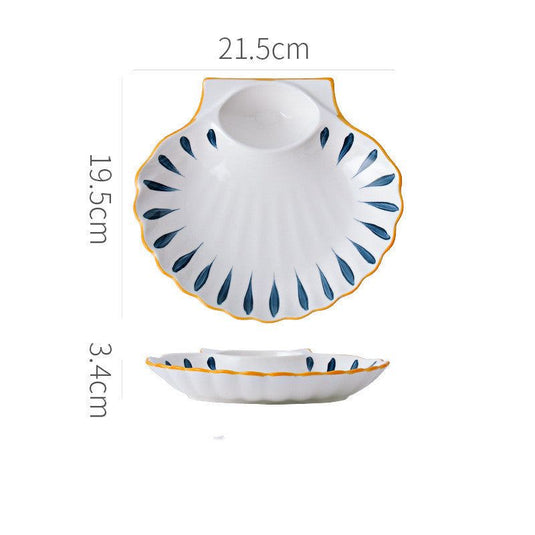 Multi-purpose Dumpling With Vinegar Dish Ceramic - Grand Goldman