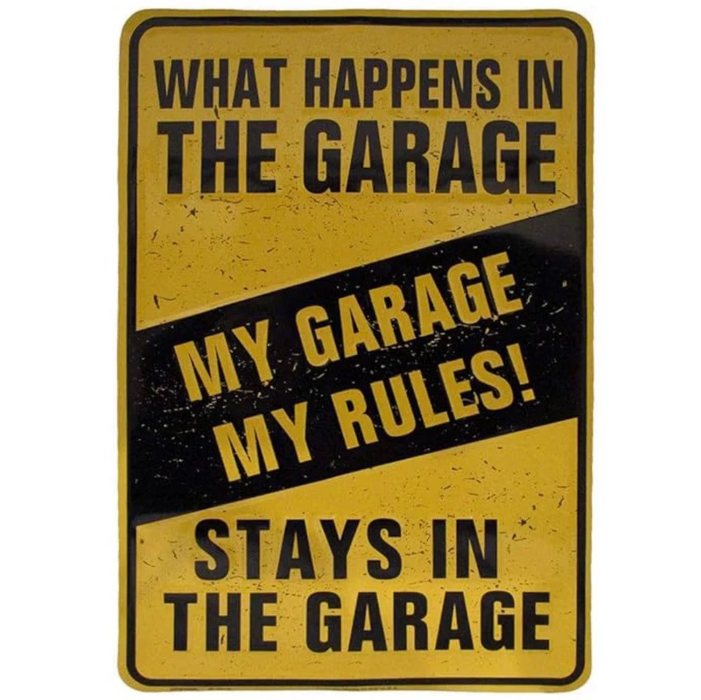 My Garage My Rules Metal Tin Signs Vintage Posters Plate Wall Decor for Garage Repair Shop Bars Cafe Clubs Pubs Retro Decoration - Grand Goldman