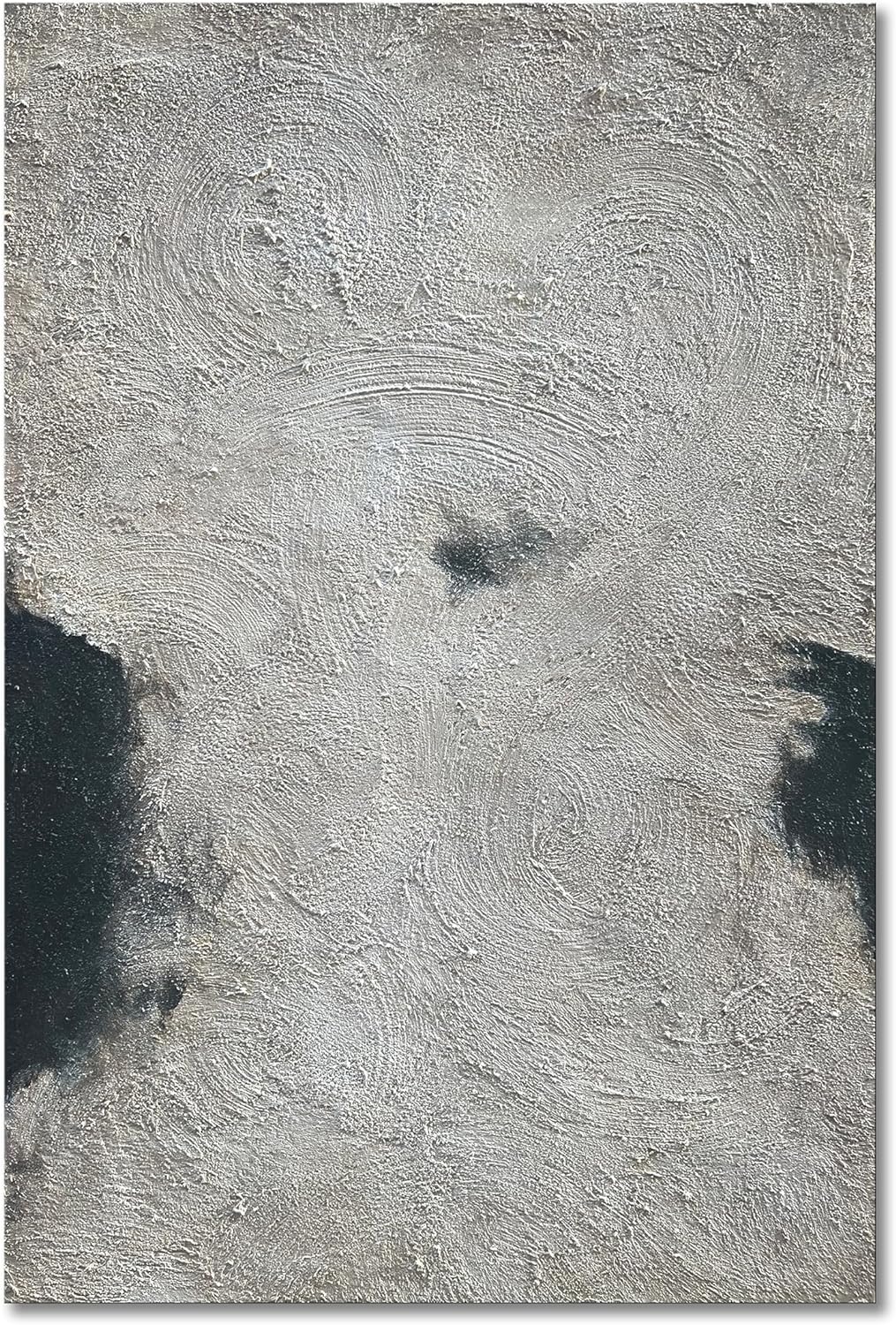 NANKAI Hand-Painted Black and White Abstract Wall Art Contemporary Minimalist Oil Painting Art 45x30 inch Large Painting Art for Home Walls Living Room Hallway Wall Decoration - Grand Goldman