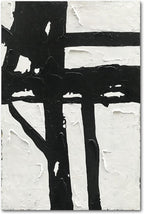 NANKAI Hand-Painted Black and White Abstract Wall Art Contemporary Minimalist Oil Painting Art 45x30 inch Large Painting Art for Home Walls Living Room Hallway Wall Decoration - Grand Goldman