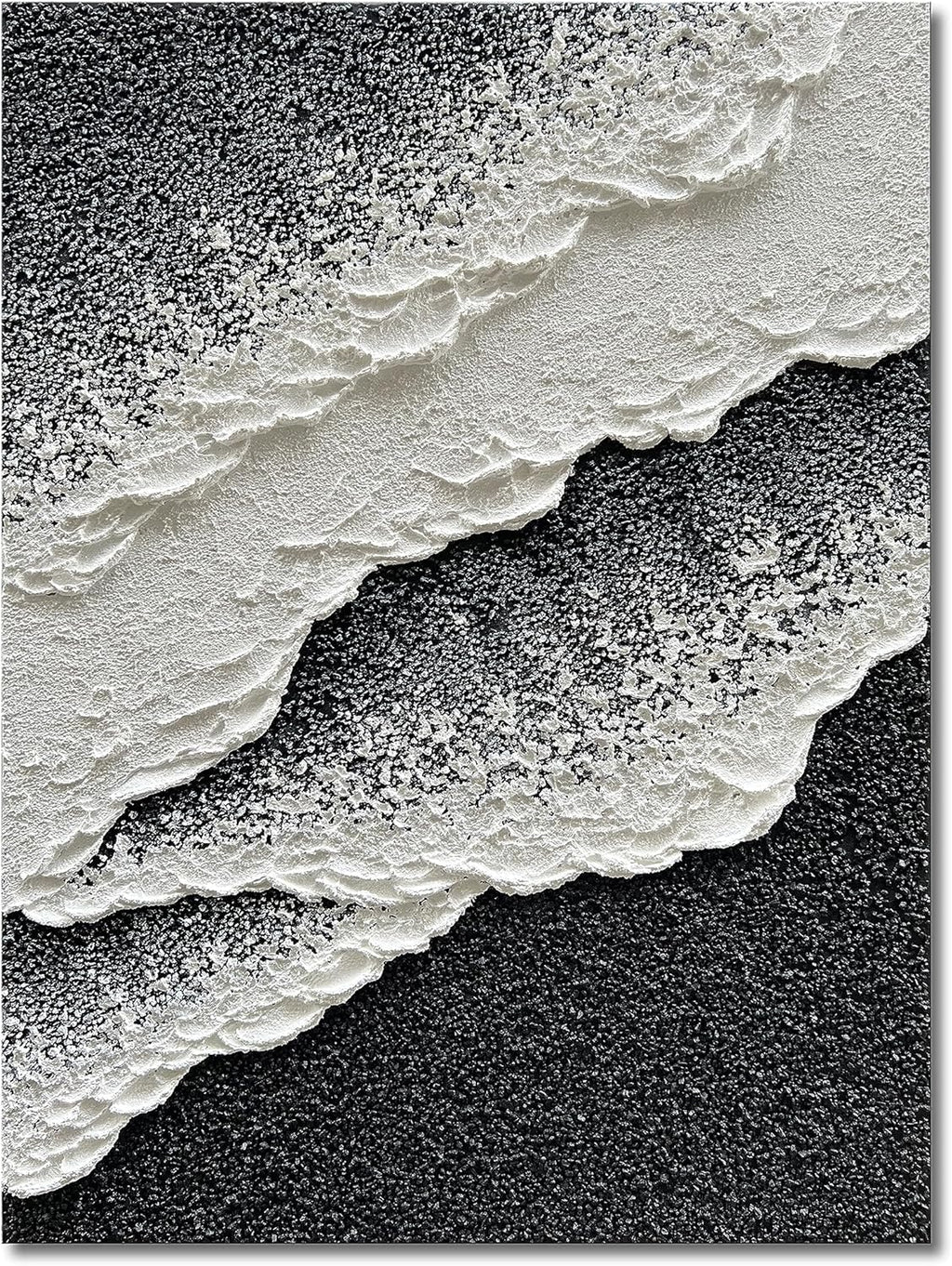 NANKAI Hand-Painted Black and White Abstract Wall Art Contemporary Minimalist Oil Painting Art 45x30 inch Large Painting Art for Home Walls Living Room Hallway Wall Decoration - Grand Goldman