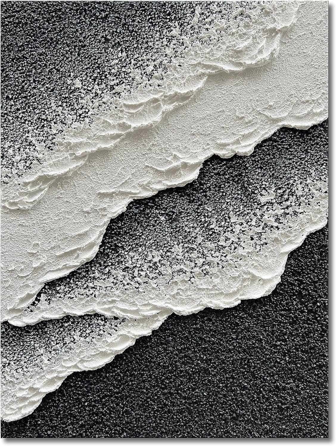 NANKAI Hand-Painted Black and White Abstract Wall Art Contemporary Minimalist Oil Painting Art 45x30 inch Large Painting Art for Home Walls Living Room Hallway Wall Decoration - Grand Goldman