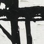 NANKAI Hand-Painted Black and White Abstract Wall Art Contemporary Minimalist Oil Painting Art 45x30 inch Large Painting Art for Home Walls Living Room Hallway Wall Decoration - Grand Goldman