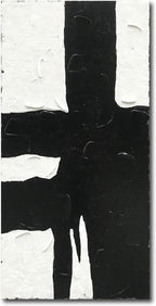 NANKAI Hand-Painted Black and White Abstract Wall Art Contemporary Minimalist Oil Painting Art 45x30 inch Large Painting Art for Home Walls Living Room Hallway Wall Decoration - Grand Goldman