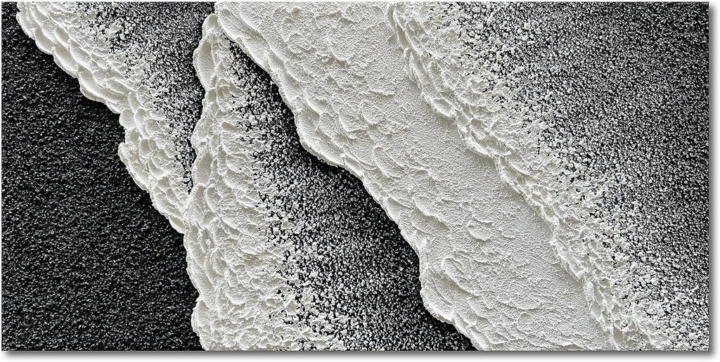 NANKAI Hand-Painted Black and White Abstract Wall Art Contemporary Minimalist Oil Painting Art 45x30 inch Large Painting Art for Home Walls Living Room Hallway Wall Decoration - Grand Goldman