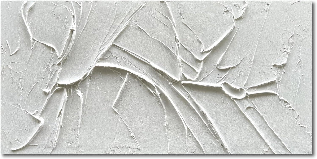 NANKAI Hand-Painted Black and White Abstract Wall Art Contemporary Minimalist Oil Painting Art 45x30 inch Large Painting Art for Home Walls Living Room Hallway Wall Decoration - Grand Goldman