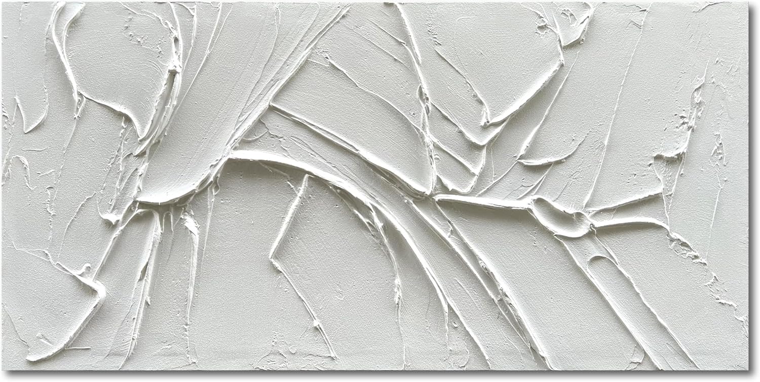 NANKAI Hand-Painted Black and White Abstract Wall Art Contemporary Minimalist Oil Painting Art 45x30 inch Large Painting Art for Home Walls Living Room Hallway Wall Decoration - Grand Goldman