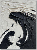 NANKAI Hand-Painted Black and White Abstract Wall Art Contemporary Minimalist Oil Painting Art 45x30 inch Large Painting Art for Home Walls Living Room Hallway Wall Decoration - Grand Goldman