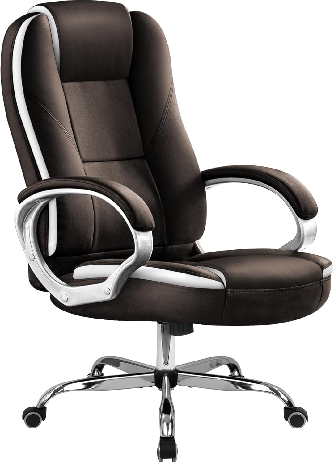 NEO CHAIR Office Chair Computer Desk Chair Gaming - Ergonomic High Back Cushion Lumbar Support with Wheels Comfortable Black Leather Racing Seat Adjustable Swivel Rolling Home Executive - Grand Goldman
