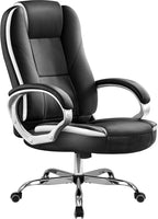 NEO CHAIR Office Chair Computer Desk Chair Gaming - Ergonomic High Back Cushion Lumbar Support with Wheels Comfortable Black Leather Racing Seat Adjustable Swivel Rolling Home Executive - Grand Goldman