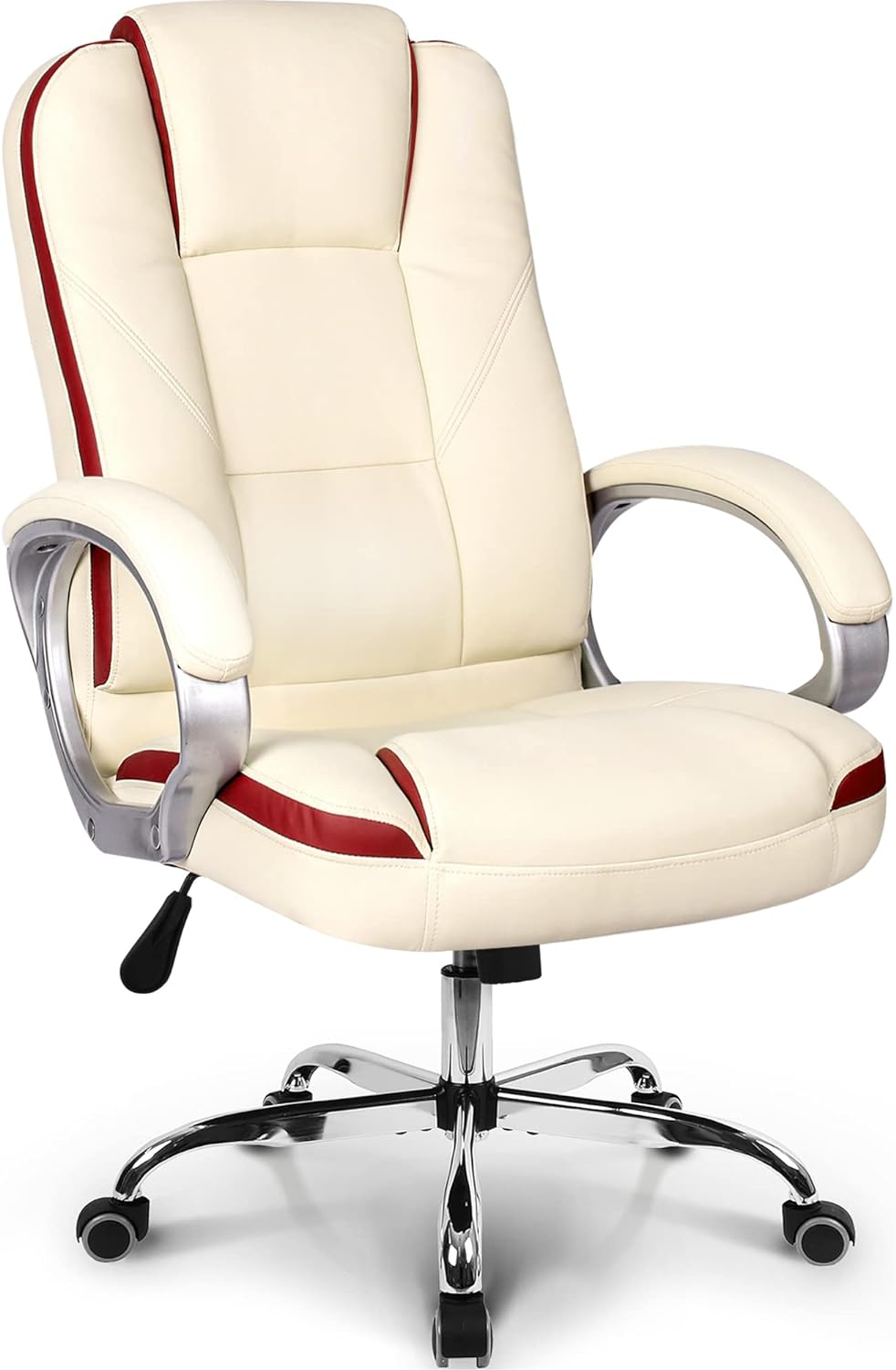 NEO CHAIR Office Chair Computer Desk Chair Gaming - Ergonomic High Back Cushion Lumbar Support with Wheels Comfortable Black Leather Racing Seat Adjustable Swivel Rolling Home Executive - Grand Goldman