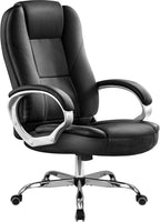 NEO CHAIR Office Chair Computer Desk Chair Gaming - Ergonomic High Back Cushion Lumbar Support with Wheels Comfortable Black Leather Racing Seat Adjustable Swivel Rolling Home Executive - Grand Goldman
