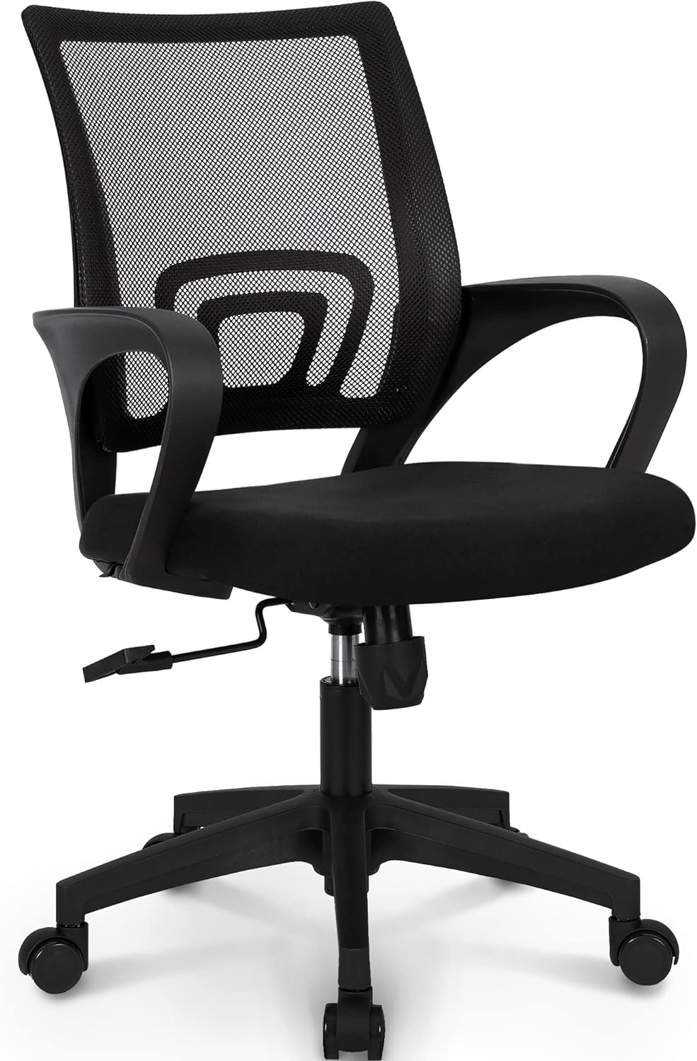 NEO CHAIR Office Chair Computer Desk Chair Gaming Ergonomic Mid Back Cushion Lumbar Support with Comfy Mesh Adjustable Swivel Rolling Home (Black) - Grand Goldman