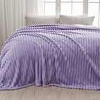 NEWCOSPLAY Super Soft Throw Blanket Pink Premium Silky Flannel Fleece 3D Ribbed Jacquard Lightweight Bed Blanket All Season Use (Pink Ribbed, Throw(50"x60")) - Grand Goldman