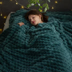 NEWCOSPLAY Super Soft Throw Blanket Pink Premium Silky Flannel Fleece 3D Ribbed Jacquard Lightweight Bed Blanket All Season Use (Pink Ribbed, Throw(50"x60")) - Grand Goldman