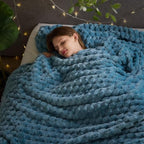 NEWCOSPLAY Super Soft Throw Blanket Pink Premium Silky Flannel Fleece 3D Ribbed Jacquard Lightweight Bed Blanket All Season Use (Pink Ribbed, Throw(50"x60")) - Grand Goldman