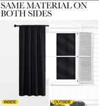 NICETOWN Halloween Black Blackout Curtain Blinds - Solid Thermal Insulated Window Treatment Blackout Drapes/Draperies for Bedroom (2 Panels, 42 inches Wide by 63 inches Long, Black) - Grand Goldman