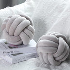 Namalu 2 Pieces Knot Ball Pillows Round Plush Aesthetic Cushion Pillows Soft Stress Relieving Cute Decorative Knotted Pillows for Kids Bed Sofa Bedroom Decor (Light Pink, 7.87 Inches) - Grand Goldman