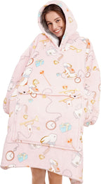 Narecte Oversized Blanket Hoodie Blanket for Women,Wearable Blanket Adult Giant Hoodie Cozy Sweatshirt Kawaii Stuff,Birthday Gifts for Women, for Sister,Teen Girl Gifts Strawberry - Grand Goldman