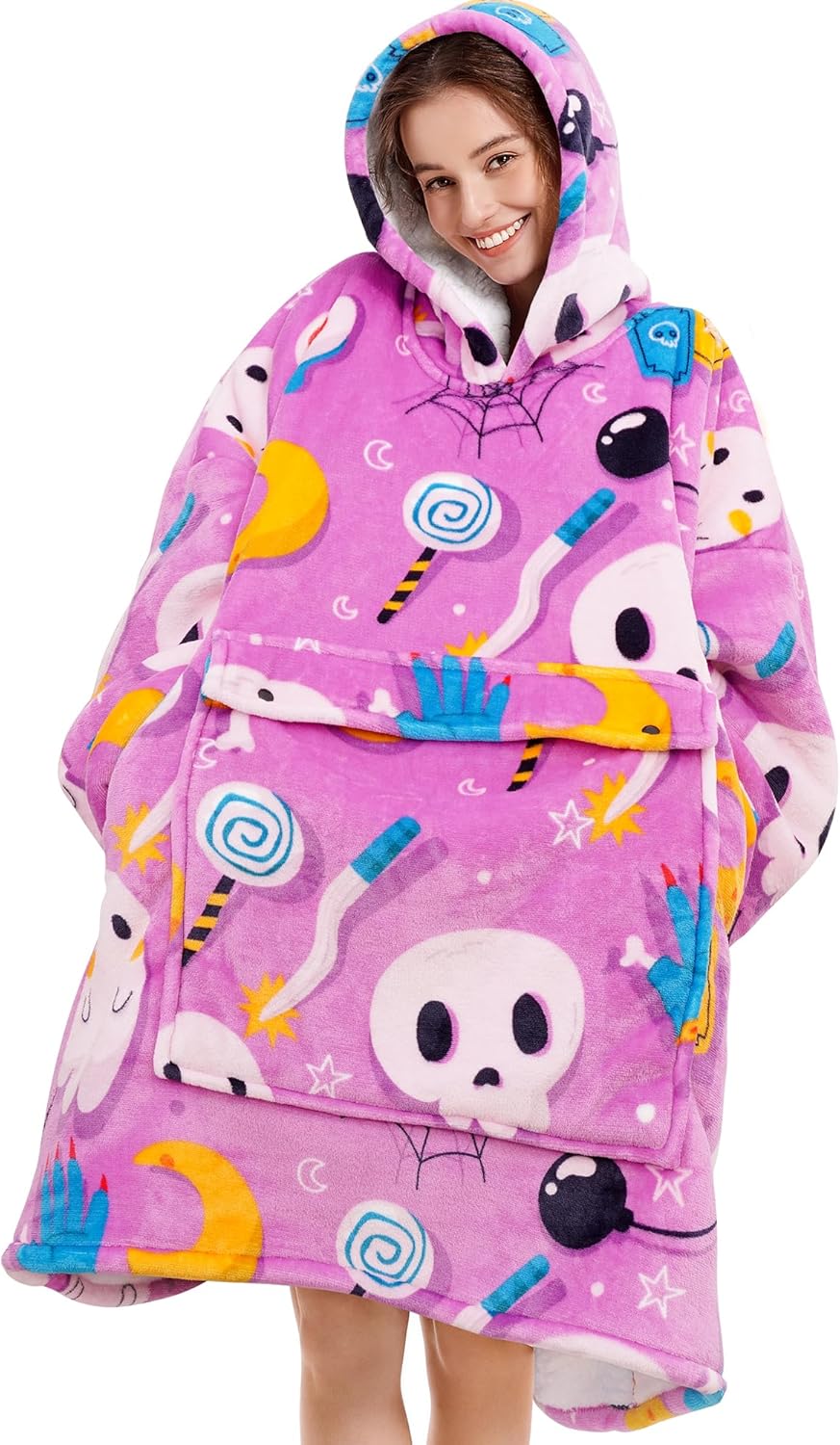 Narecte Oversized Blanket Hoodie Blanket for Women,Wearable Blanket Adult Giant Hoodie Cozy Sweatshirt Kawaii Stuff,Birthday Gifts for Women, for Sister,Teen Girl Gifts Strawberry - Grand Goldman