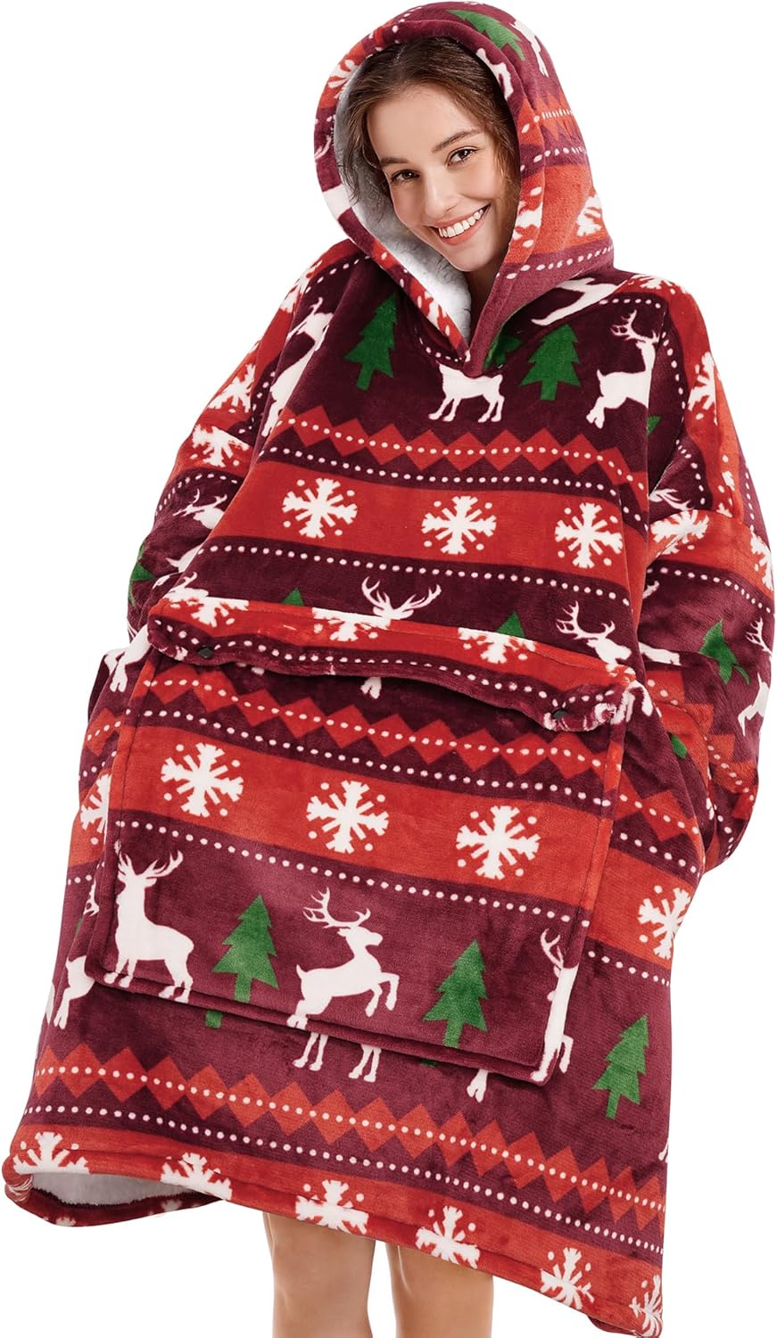 Narecte Oversized Blanket Hoodie Blanket for Women,Wearable Blanket Adult Giant Hoodie Cozy Sweatshirt Kawaii Stuff,Birthday Gifts for Women, for Sister,Teen Girl Gifts Strawberry - Grand Goldman