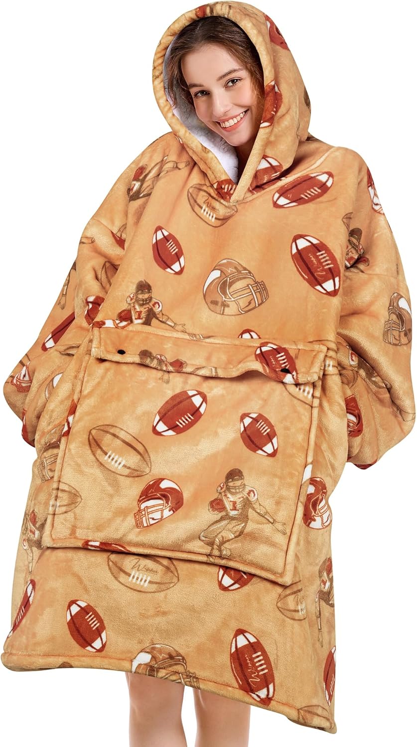 Narecte Oversized Blanket Hoodie Blanket for Women,Wearable Blanket Adult Giant Hoodie Cozy Sweatshirt Kawaii Stuff,Birthday Gifts for Women, for Sister,Teen Girl Gifts Strawberry - Grand Goldman