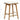 Nathan James Barker Counter Height Solid Wood Barstool with Upholstered Cushion, Backless Island Stool with Rubberwood Legs and Natural Textured Linen Upholstery for Kitchen, Brown/White, Set of 2 - Grand Goldman