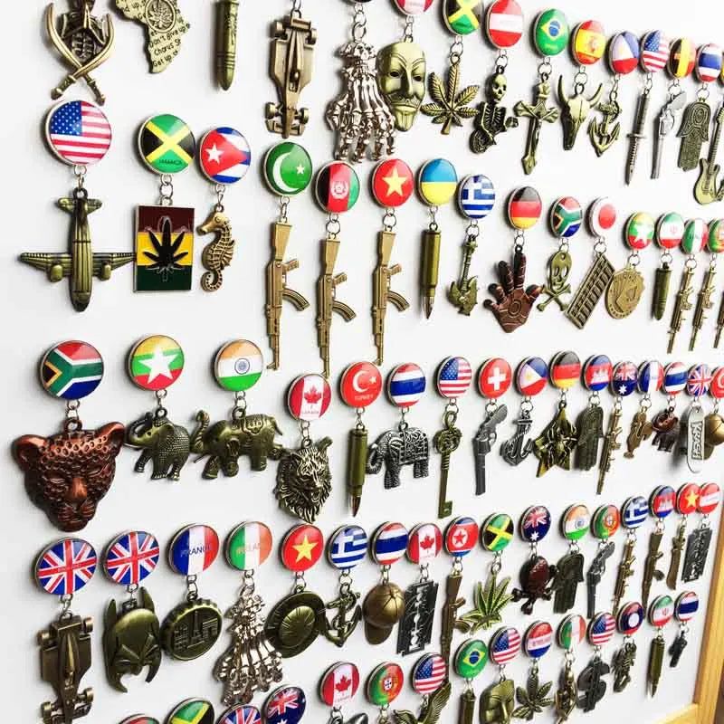 National Flags Fridge Magnet World Tourist Souvenirs Belgium Austria Chile  Refrigerator Magnetic Stickers Collection Gifts - Grand Goldman