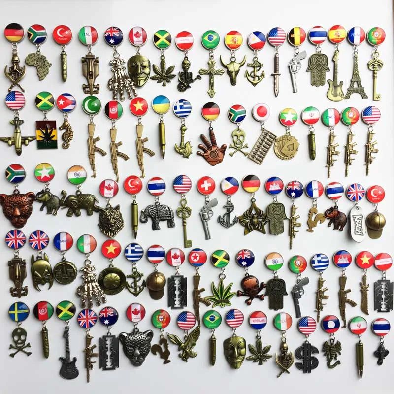 National Flags Fridge Magnet World Tourist Souvenirs Belgium Austria Chile  Refrigerator Magnetic Stickers Collection Gifts - Grand Goldman