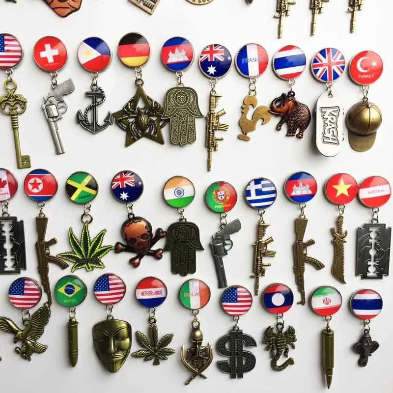 National Flags Fridge Magnet World Tourist Souvenirs Belgium Austria Chile  Refrigerator Magnetic Stickers Collection Gifts - Grand Goldman