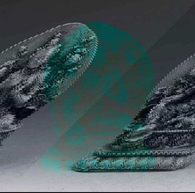 Natural Raw Turquoise Doumu Statue Ornament - Grand Goldman