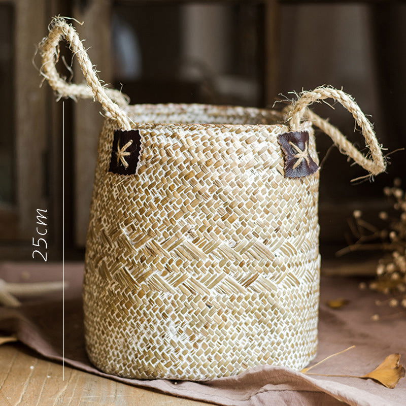 Natural Straw Storage Decoration Flower Basket - Grand Goldman