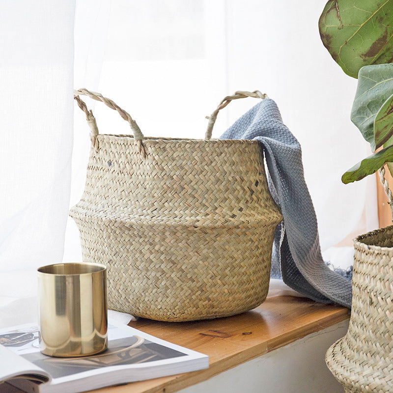 Natural sewed woven storage basket - Grand Goldman