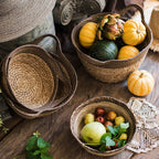 Natural straw woven soft storage basket - Grand Goldman