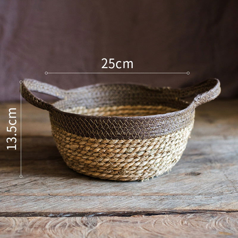 Natural straw woven soft storage basket - Grand Goldman