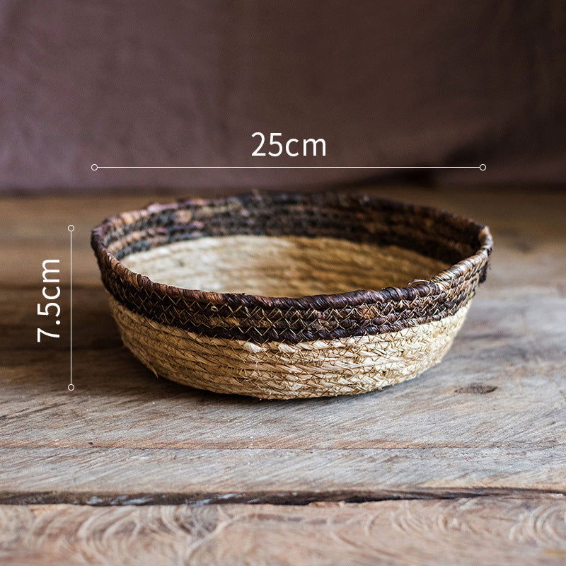 Natural straw woven soft storage basket - Grand Goldman