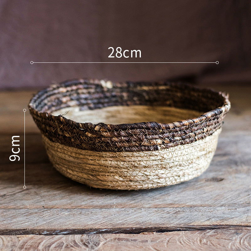 Natural straw woven soft storage basket - Grand Goldman