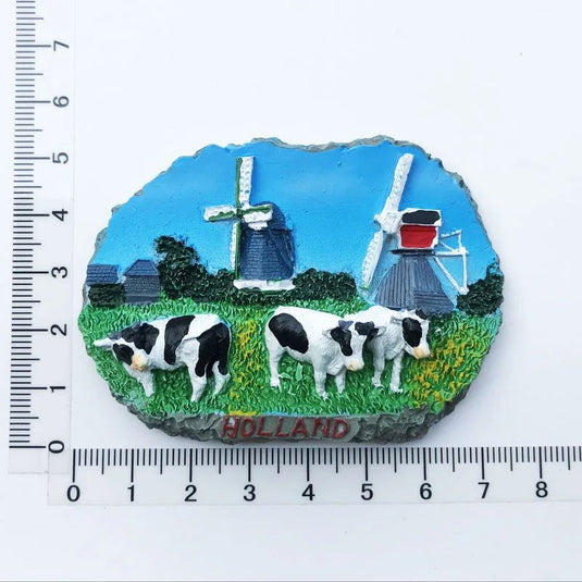 Netherlands Magnetic Stickers Holland Windmill Refrigerator Magnets Amsterdam Curacao Tulips Travel Souvenir Resin Craft Gifts - Grand Goldman