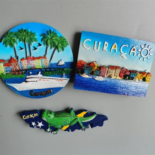 Netherlands Curacao Tourist Souvenirs Gift Stereo Resin Refrigerator Magnetic Stickers 3D Lizard Magnets for Refrigerators - Grand Goldman