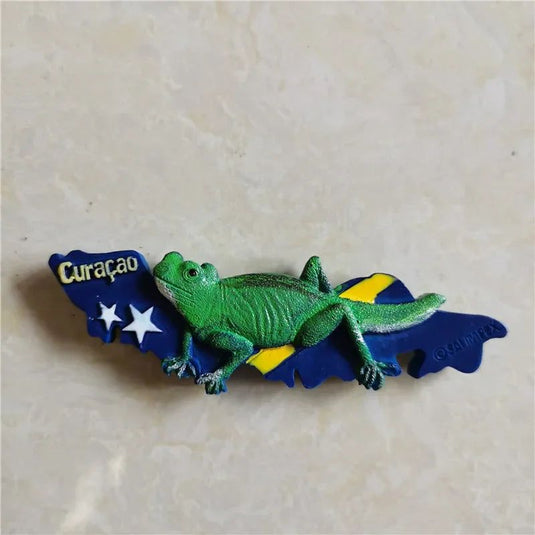 Netherlands Curacao Tourist Souvenirs Gift Stereo Resin Refrigerator Magnetic Stickers 3D Lizard Magnets for Refrigerators - Grand Goldman