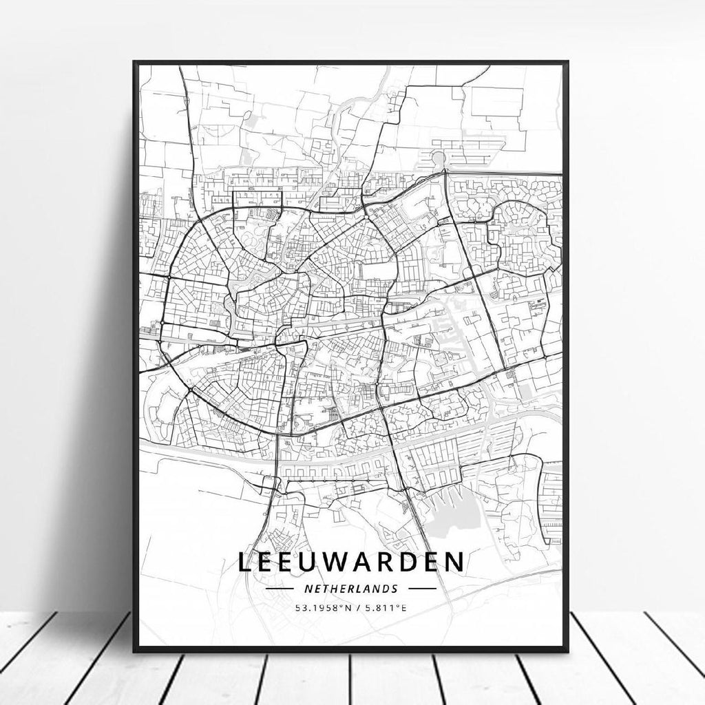 Netherlands Hagiere Leeuwarden Heerlen Germany Map Poster - Grand Goldman