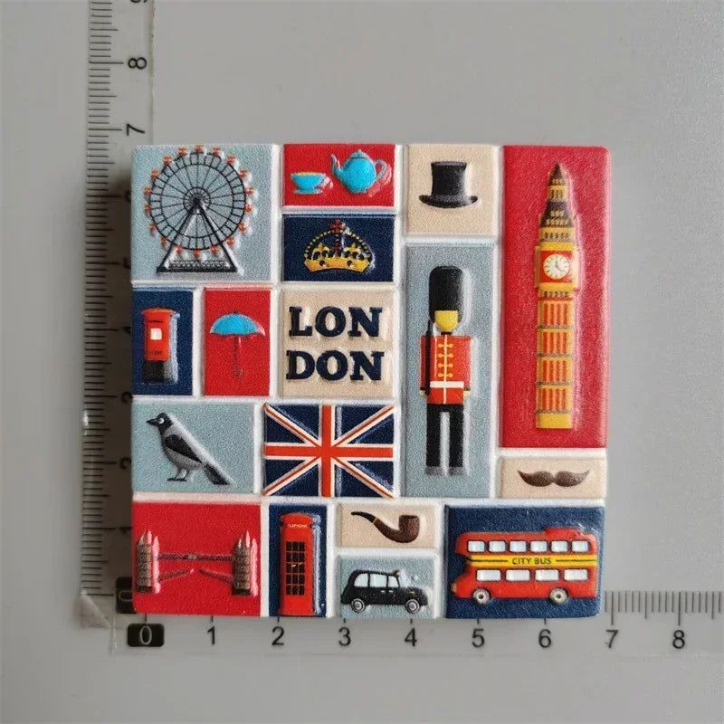 New York London UK Belgium Bahamas Amsterdam Tokyo Japan Greece Dubai Switzerland Italy Spain Tourist Souvenir Magnetic Sticker - Grand Goldman