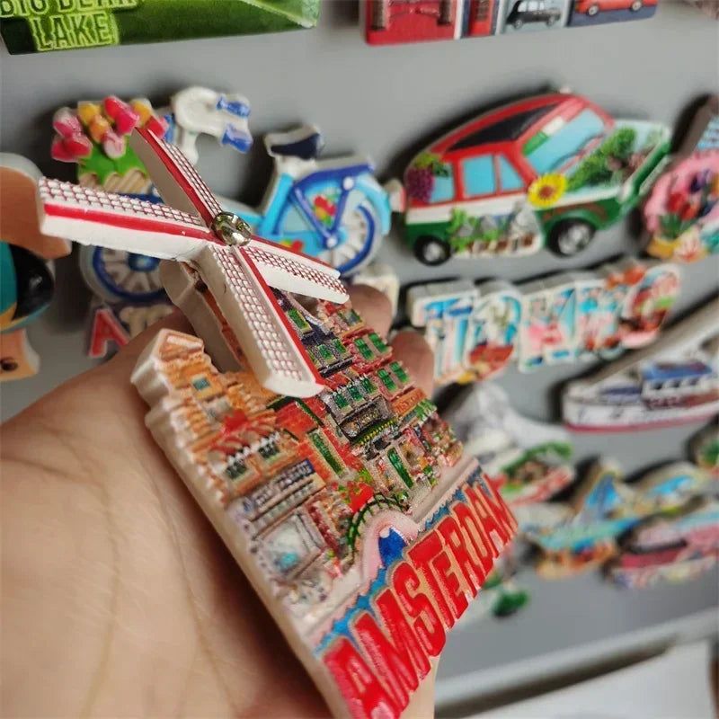 New York London UK Belgium Bahamas Amsterdam Tokyo Japan Greece Dubai Switzerland Italy Spain Tourist Souvenir Magnetic Sticker - Grand Goldman