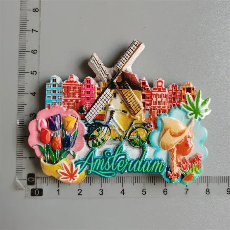 New York London UK Belgium Bahamas Amsterdam Tokyo Japan Greece Dubai Switzerland Italy Spain Tourist Souvenir Magnetic Sticker - Grand Goldman