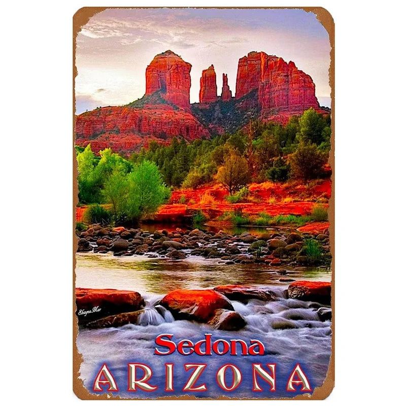 New York Paris Great Wall World Famous Building Metal Tin Signs Posters Plate Wall Decor for Bars Man Cave Cafe Clubs Home - Grand Goldman