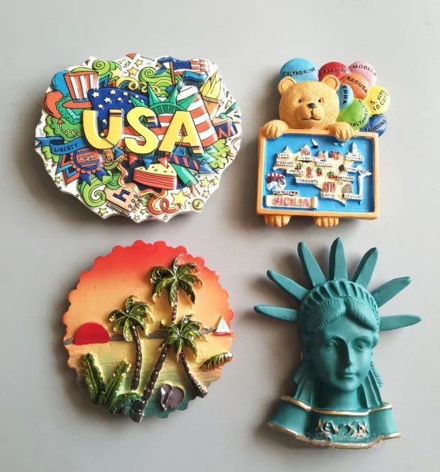 New Zealand French Brussels Italy Sicily Italy Australia Sydney Germany United States Hungary British Tourism Fridge Magnets - Grand Goldman